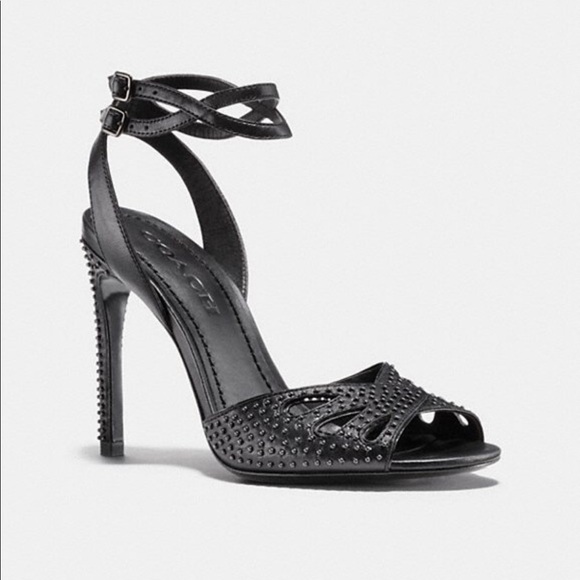 COACH $295 Heel Sandal with Prairie Rivets - Picture 1 of 8